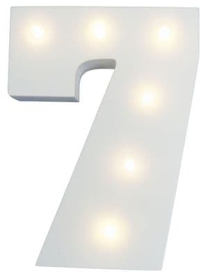 White Wooden Light Up Number 7