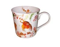 Winter Robin Fine China Mug and Coaster Set by Jennifer Rose Gallery