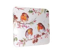 Winter Robin Fine China Mug and Coaster Set by Jennifer Rose Gallery
