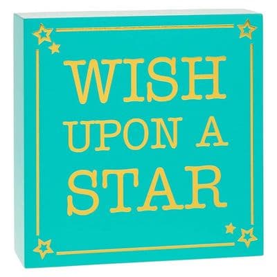 Wish Upon a Star Square Plaque – Gift Boxed Wall or Freestanding Ornament 14cm