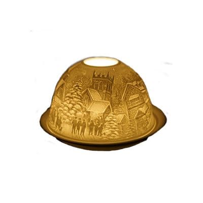 Xmas Twilight Nordic Lights Candle Shade and Plate