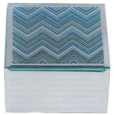 Zig Zag Glitter Mirrored Trinket Box