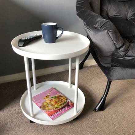 2-Tier Side Table with Casters