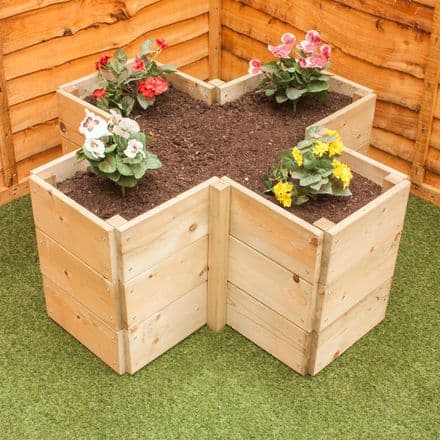 Cross Shaped Timber Raised Bed