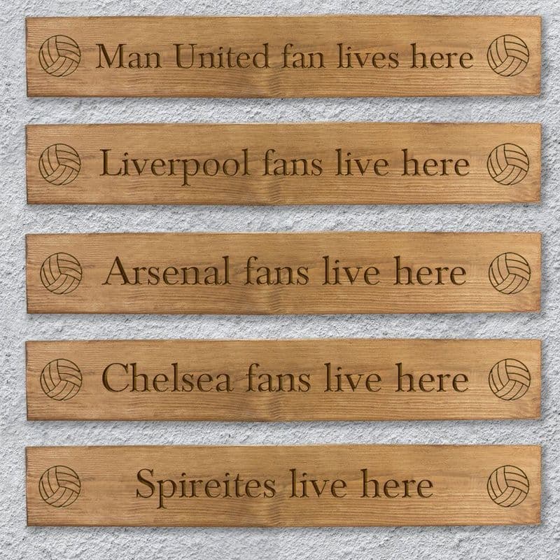 Engraved Football Team Wall Sign