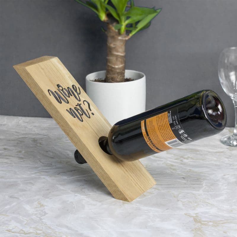 Engraved Oak Wine Bottle Holder only