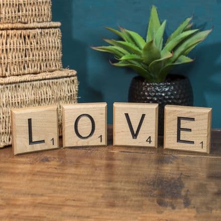 Engraved Scrabble Tiles - LOVE