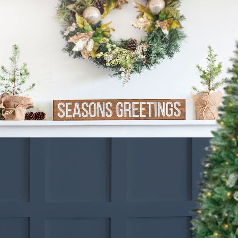Engraved Seasons Greetings Wall Sign