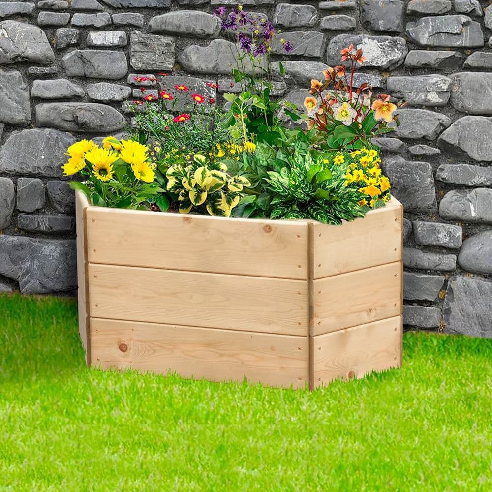 Extended Hexagonal Timber Raised Bed - Various Sizes