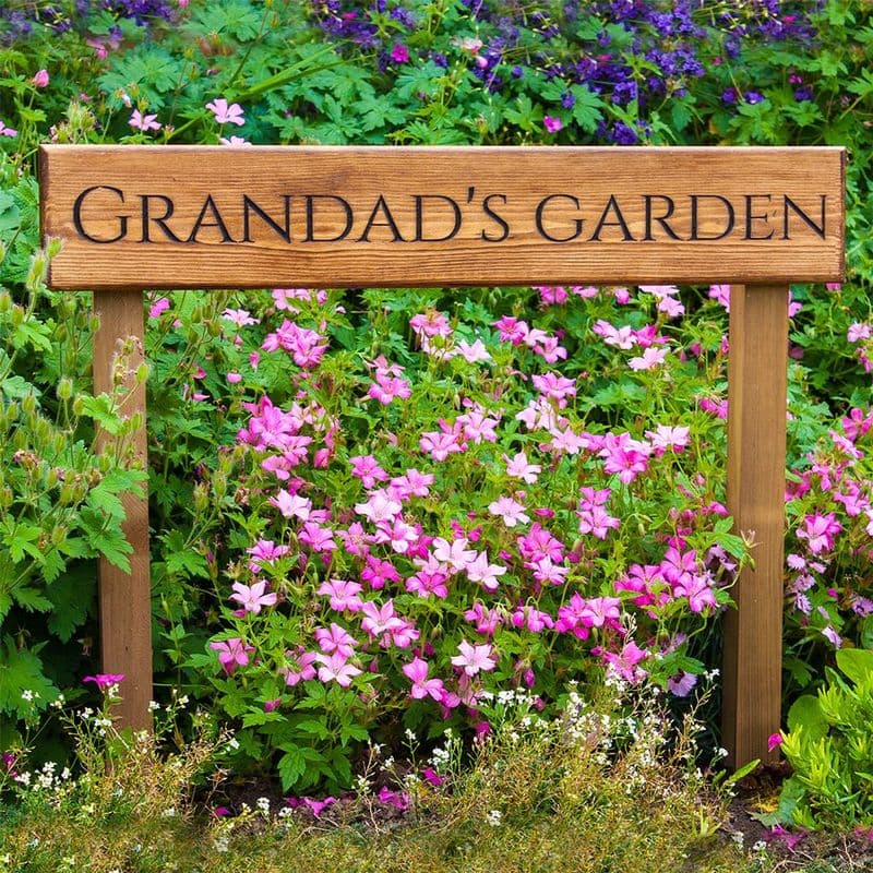 Personalised Engraved Wooden Garden Sign