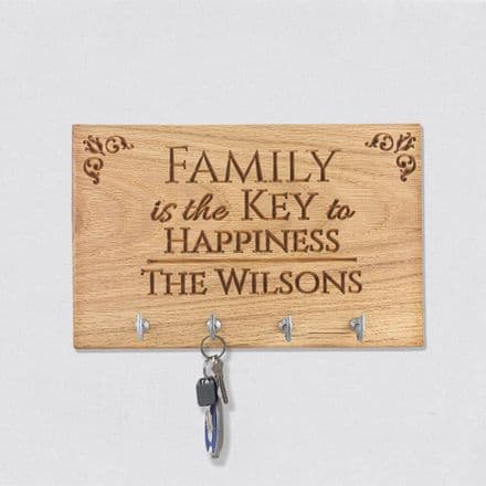 Personalised Oak Family Key Holder