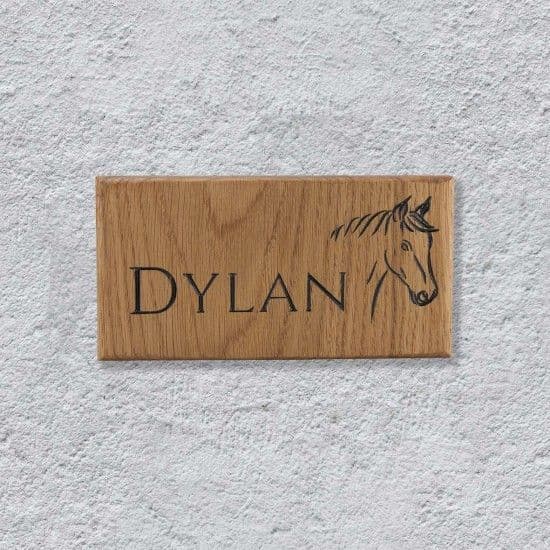 Personalised Oak Horse Name Sign
