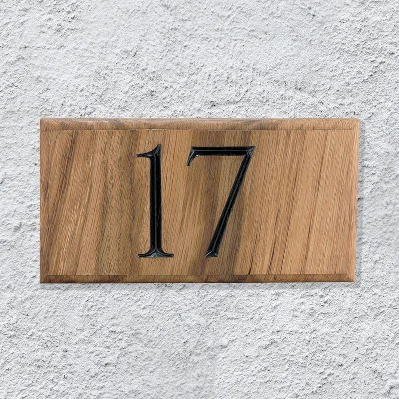 Personalised Oak House Number Plaque only