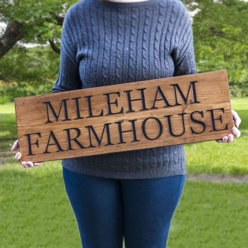 Personalised Wooden Engraved Farmhouse Sign only
