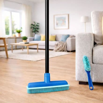Rubber Broom & Hand Brush Set