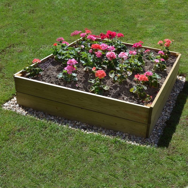 Square Timber Raised Bed