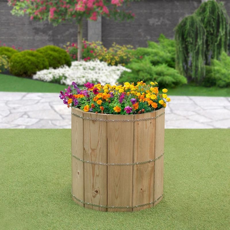 Timber Barrel Planters - Various Sizes