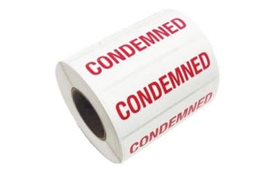 'CONDEMNED' LABEL - Pack of 250