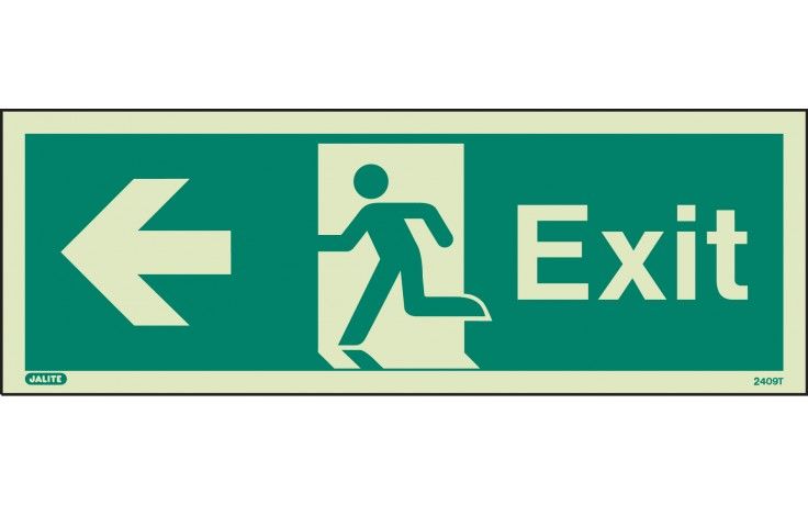 409K/R - PHOTOLUM. FIRE EXIT SIGN LEFT 150 x 400mm