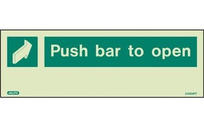 4304PT/R - PUSH BAR TO OPEN SIGN 120 x 340mm