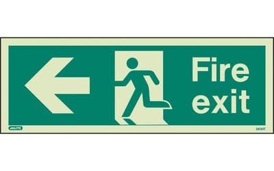 430T/R - FIRE EXIT SIGN LEFT 120 x 340mm