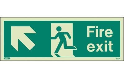 434T/R - FIRE EXIT SIGN UP TO THE LEFT 120 x 340mm