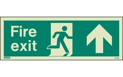 436T/R - FIRE EXIT SIGN UP/FORWARD 120 x 340mm