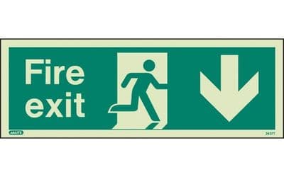 437K/R - FIRE EXIT SIGN DOWN 150 x 400mm
