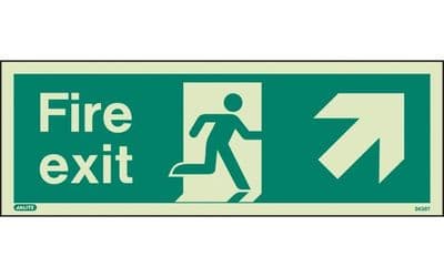 438K/R - FIRE EXIT SIGN UP TO THE RIGHT 150 x 400mm
