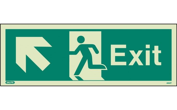 444K/R - FIRE EXIT SIGN UP TO THE LEFT 150 x 400mm