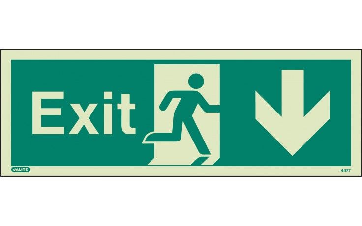 447T/R - FIRE EXIT SIGN DOWN  120 x 340mm