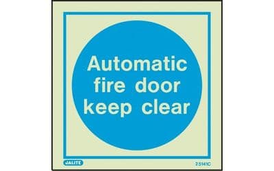 5141C/R - AUTOMATIC FIRE DOOR KEEP CLEAR SIGN 150 X 150mm