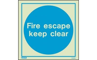 5190Q/R - FIRE ESCAPE KEEP CLEAR SIGN 300 x 300mm