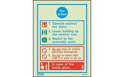 5425DD/R - GENERAL FIRE ACTION NOTICE 300 x 200mm