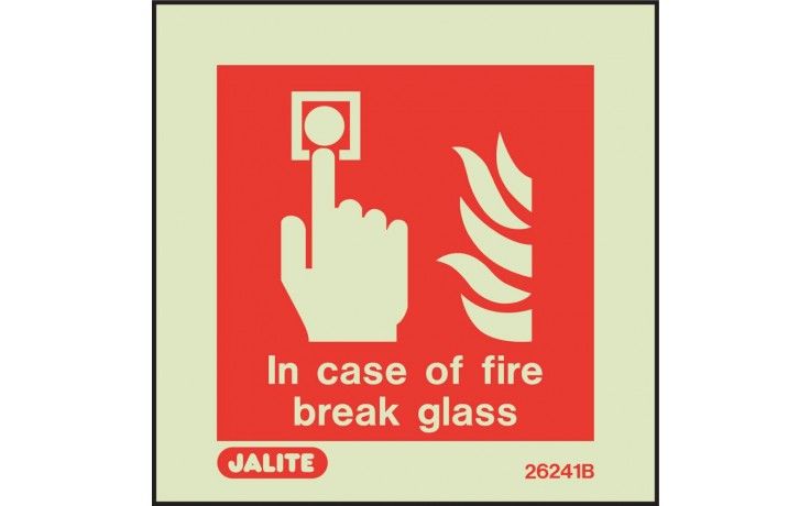 6241B/R - IN CASE OF FIRE BREAK GLASS FIRE ALARM CALL POINT SIGN