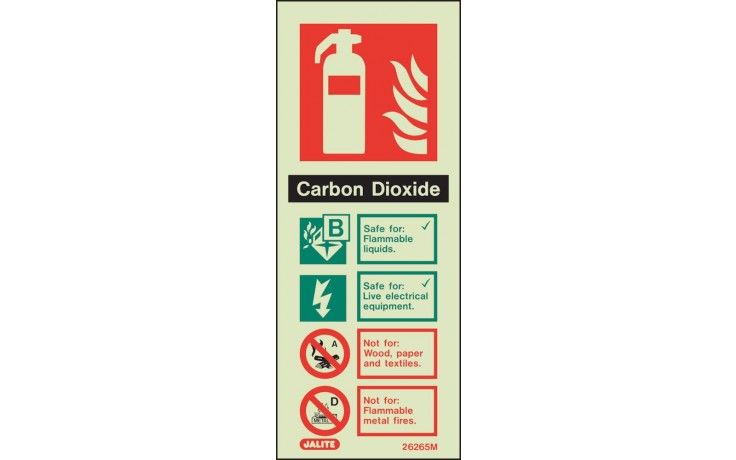 6265M/R - CO2 PHOTOLUMINESCENT FIRE EXTINGUISHER SIGN