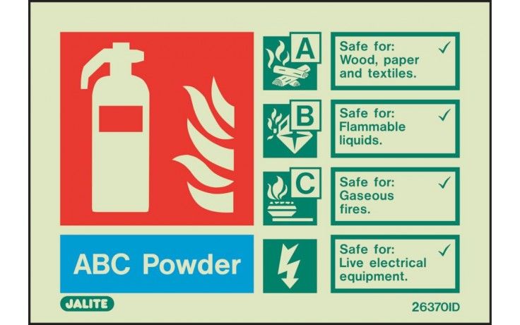 6370ID/R - ABC POWDER FIRE EXTINGUISHER SIGN 100 x 150mm