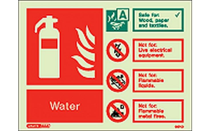 6374D/R - WATER FIRE EXTINGUISHER SIGN 150 x 200mm