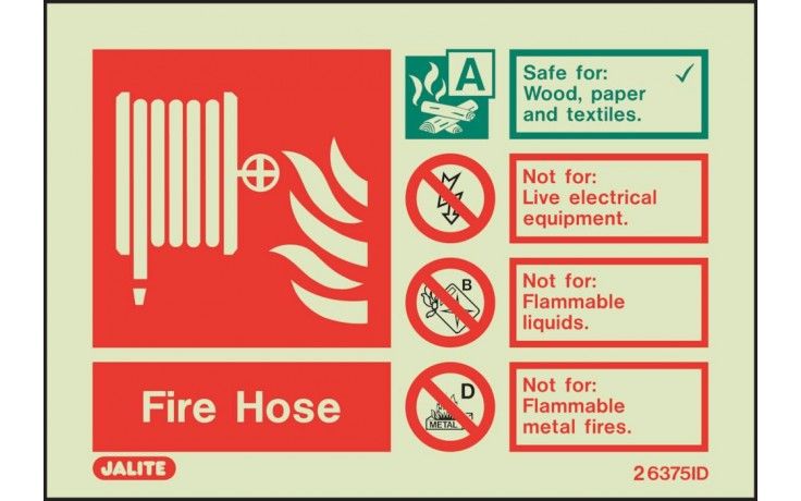 6375ID/R - FIRE HOSE FIRE EXTINGUISHER SIGN 100 x 150mm