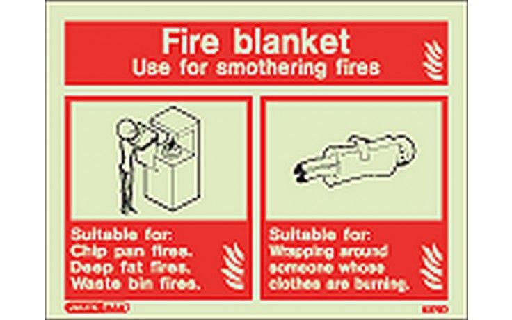 6376D/R - FIRE BLANKET FIRE EXTINGUISHER SIGN 150 x 200mm