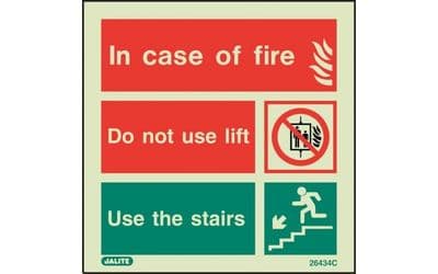 6434C/R - IN CASE OF FIRE SIGN