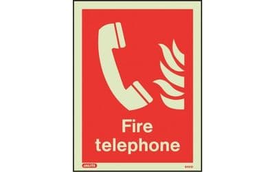 6452DD/R - FIRE TELEPHONE LOCATION SIGN 300 X 200mm
