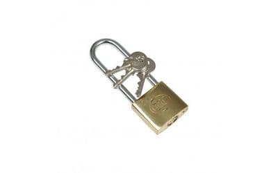 BRASS PADLOCK - 40 MM, LONG SHACKLE