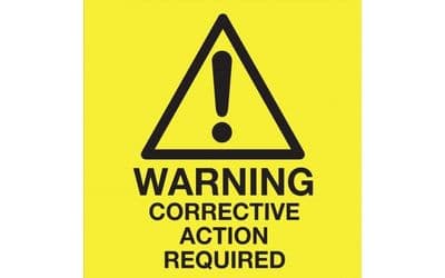 CORRECTIVE ACTION LABEL- QUANTITY OF 1000