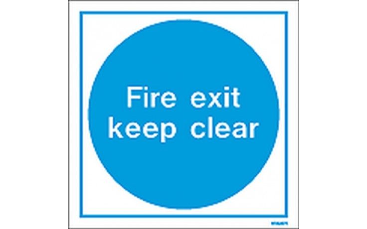 FIRE EXIT KEEP CLEAR SIGN - 200 x 200mm - Fire door sign