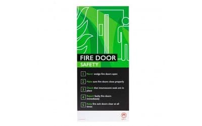 FIRE SAFETY ASSURED INFORMATION SIGN- FIRE DOOR SAFETY