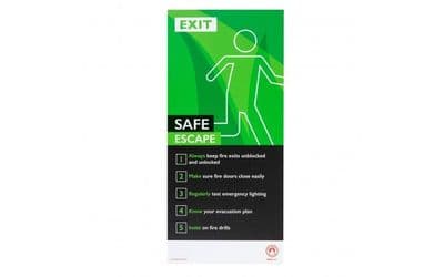 FIRE SAFETY ASSURED INFORMATION SIGN- SAFE ESCAPE