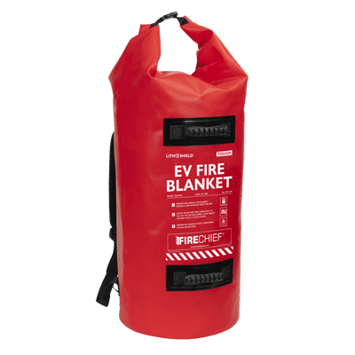 Firechief LithShield Tough EV Fire Blanket 5 x 5m with Red Backpack