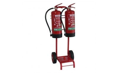 FIRECHIEF SVT2B - DOUBLE FIRE EXTINGUISHER TROLLEY WITH BUCKET BRACKET