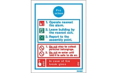 GENERAL FIRE ACTION NOTICE - 200 x 150mm